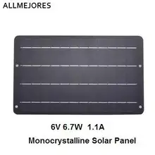 Solar Panel 6V 6 7W 1 1A Monocrystalline perfer Quality small size solar panel for DIY