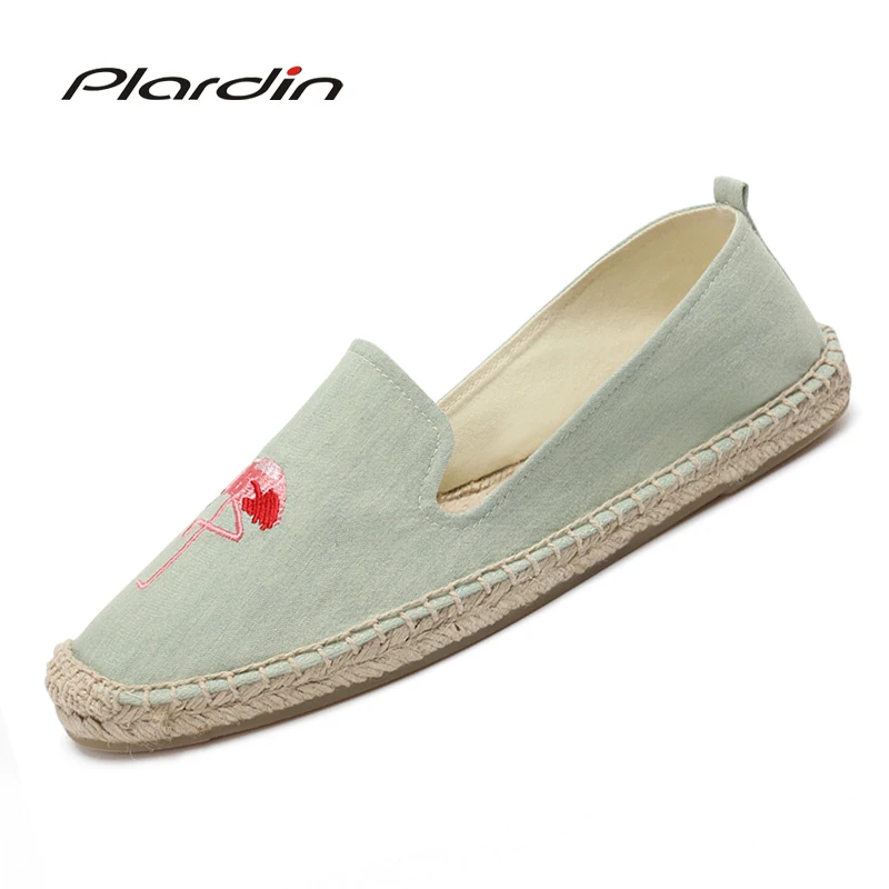 

plardin Women Casual Shoes 2018 Spring Women Loafers Cane Hemp Straw Fisherman Flat Heel Shoes Women's Slip on Female Shoes