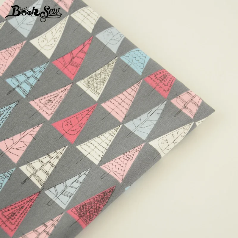 

Booksew Quilting Cloth 100% Cotton Twill Fabric Triangle Tree Patterns Tecido Tela Sewing For Baby Beding Dolls Patchwork Craft