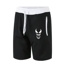 Для мужчин Веном Повседневное хлопковые шорты для бега Для мужчин пикантные штаны мужской фитнес, бодибилдинг, тренировка человек моды Crossfits брендовые Короткие