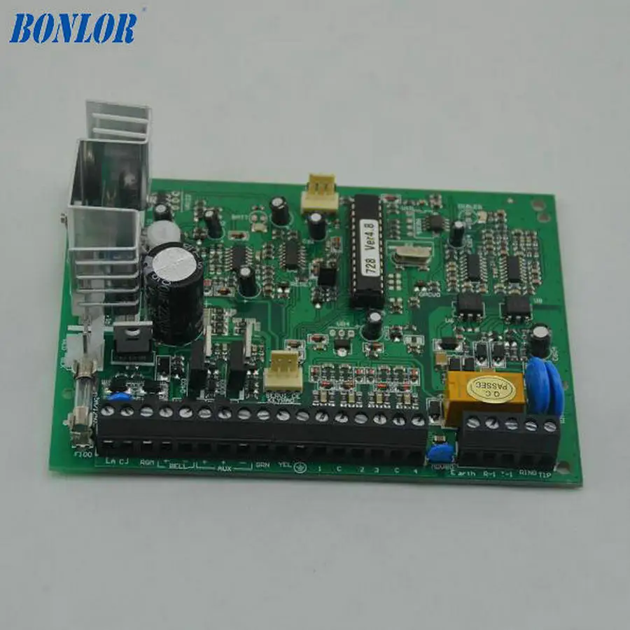 

BONLOR Free shipping High Quality Engineering Machine Security Alarm Host Tin Box 10 Wired zones PCB