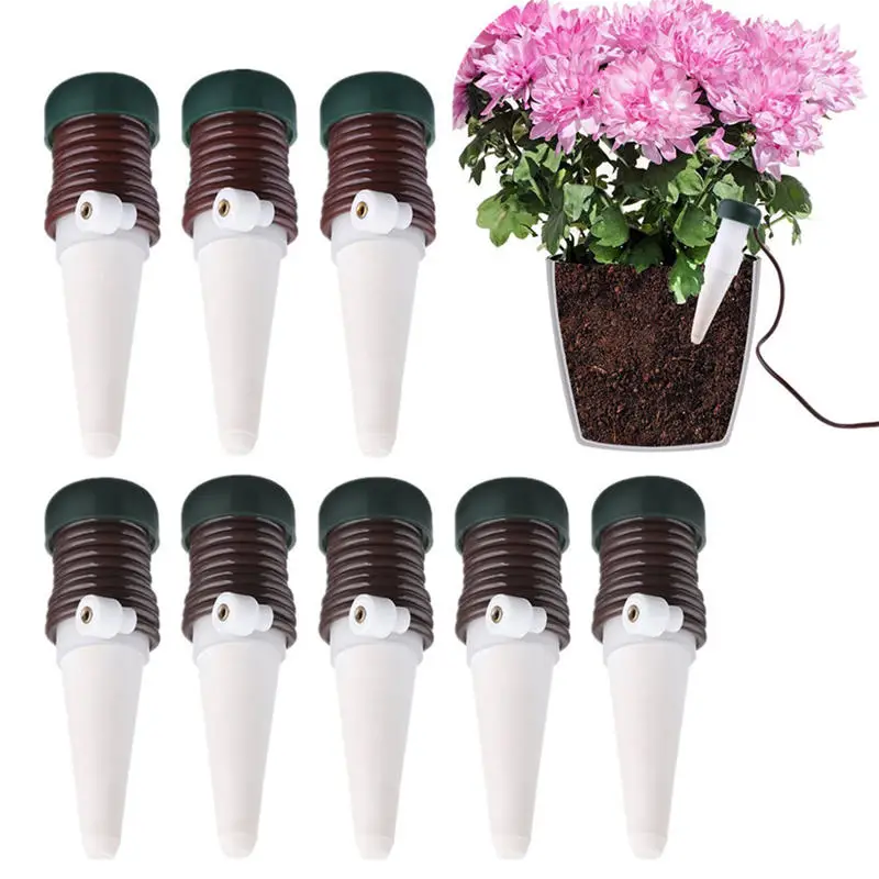 

8Pcs Ceramic Self Watering Spikes Automatic Plants Drip Irrigation Water Stakes for Indoor Outdoor garden watering system @C