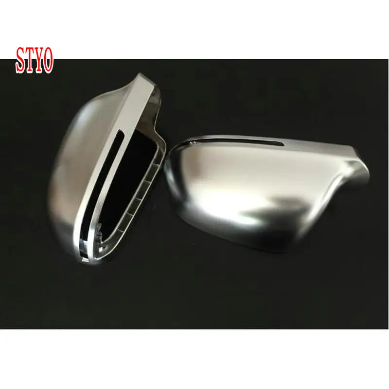 

STYO for AUDII A4 B8 A5 A6 Q3 ABS Matt Chrome Rear View Mirror Cover Side Mirror Cover Case Housing