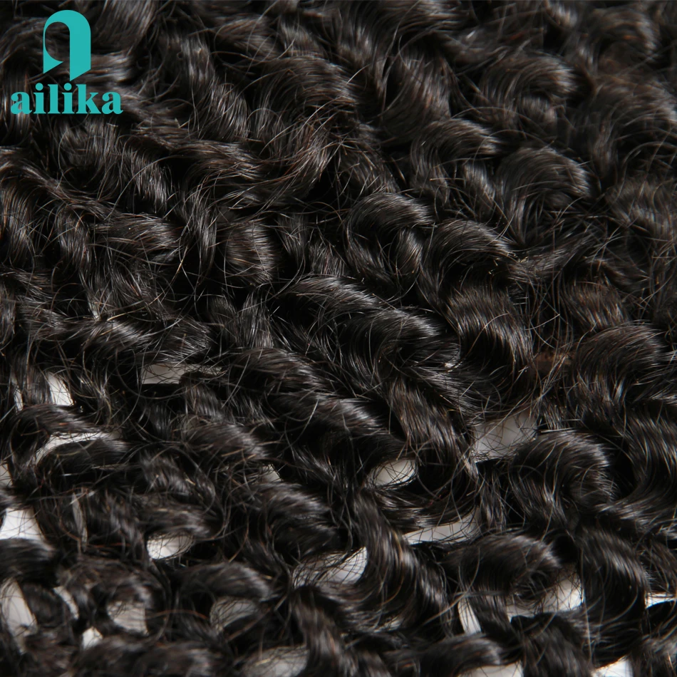 AILIKA Hair Brazilian Deep Wave 13*4 Ear to Ear Free Part Lace Frontal Closure 100% Non Remy Human Hair 8-20 Inch Natural Color