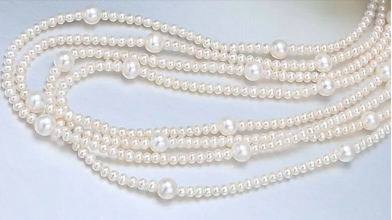 

SINGLE STRANDS AAA6-11MM ROUND SOUTH SEA WHITE PEARL NECKLACE 48"14KGP