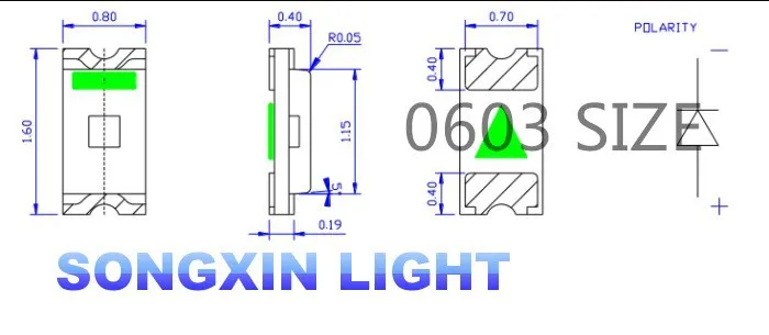 5 цветов x20шт = 100 шт SMD 0603 светодиодный супер яркий красный/зеленый/синий/желтый/белый прозрачный СВЕТОДИОДНЫЙ светильник диод 1,6*0,8*0,6 мм