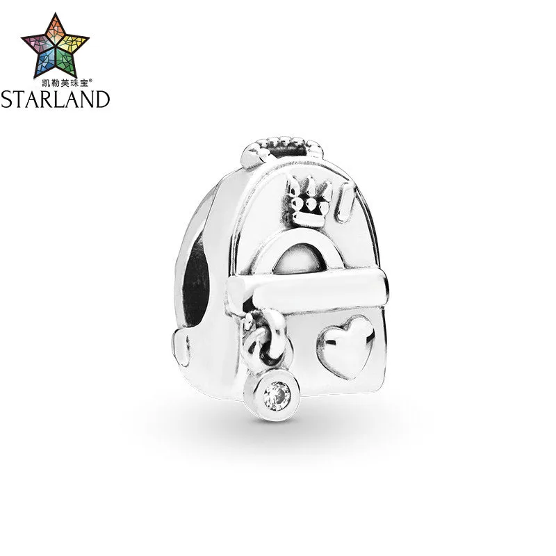 

Starland New Style 925 Sterling Silver Heart Backpack Charm Beads for Bangle Original Jewelry DIY Woman and Kids Jewelry Gifts