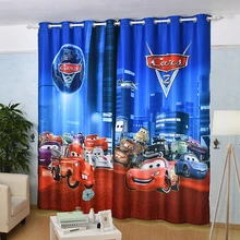 Custom Made 2x Drapery Drape Curtain Grommet Hook Window Dressing Nursery Kids Children Room 200cm x 260cm Cartoon Red Blue Cars