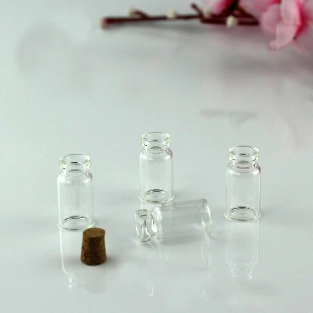 Mini bouteilles en verre à baïonnette de 100 ml, 1.4 pièces, avec bouchon  en liège, transparentes, 12x28x6mm, petits pots suspendus - AliExpress