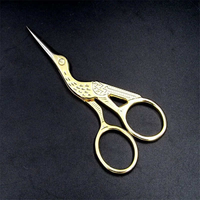 Sewing Scissors Tailor Scissors Craft Scissors Sewing Supplies 2 PCS/Lot Gold & Silver Stork Shaped Embroidery Shears Dressmaking Tailor's Scissors For DIY Fabric Sewing