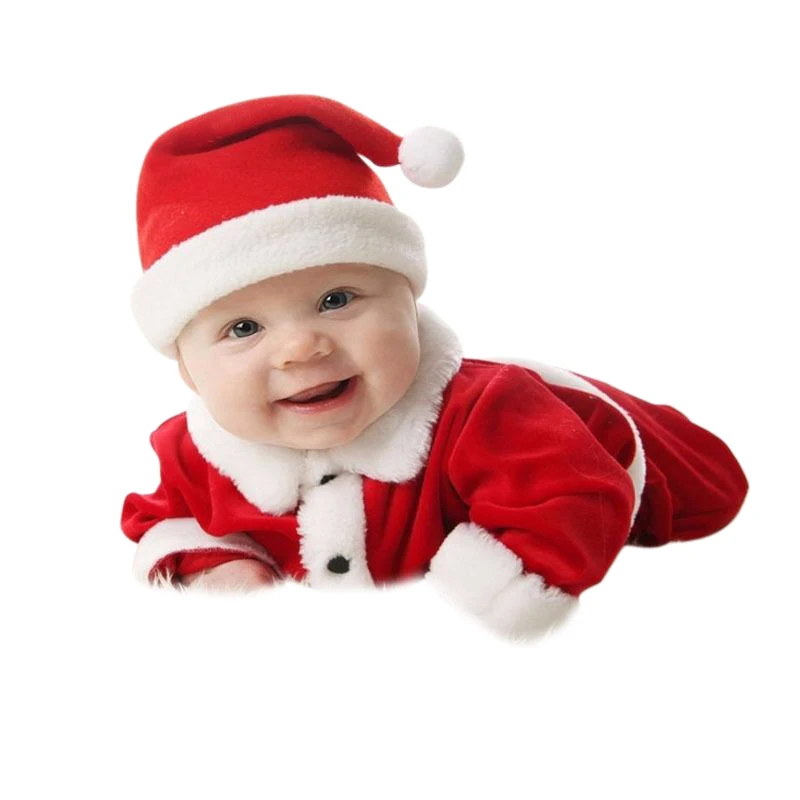 

Xmas Christmas Kids Clothes Santa Claus Cosplay Costume for Baby Kids Boy Girls Coat Pants Hat 3Pcs Suit Christmas Gifts