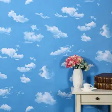 5 м самоклеющиеся ПВХ обои 3d небо и белые облака Наклейки на стену Гостиная Спальня wallpapel стены Восстановленное Домашний Декор