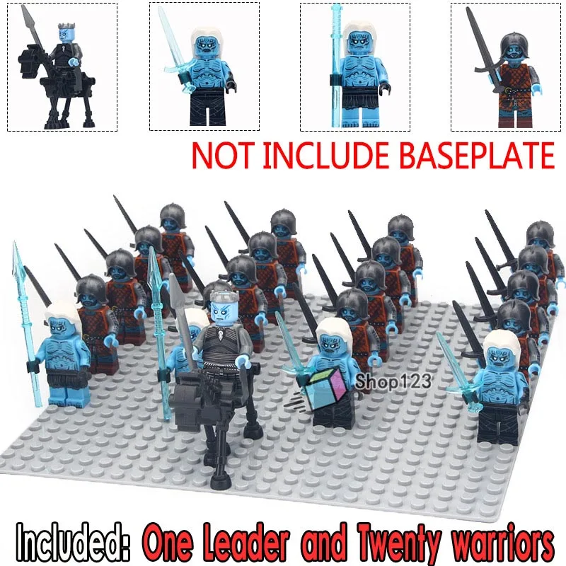 

1 Set of/ Dead Army Game of Thrones Legoings Knight King The white walkers Soldiers Sword Building Blocks Set Children Toy Gifts