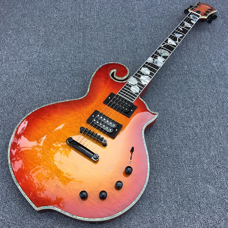 

in stock,High quality Custom Electric guitar,24 frets Rosewood fingerboard with Abalone inlay,Abalone bound body!
