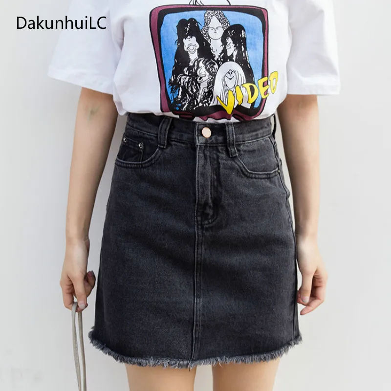 Spring Summer Mini Skirts Casual Skirts For Women Plain Black With