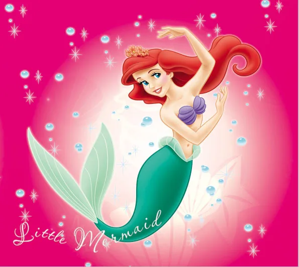 8x8FT Pink Ariel Princess Little Mermaid Glitter Girl Kids