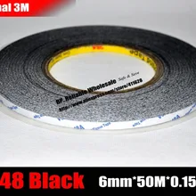 6 мм* 50 метров) 3 м двусторонняя клейкая лента липкая для пены, таблички, логотипа, пластиковой пленки, планшета, экрана телефона стекло зеркало