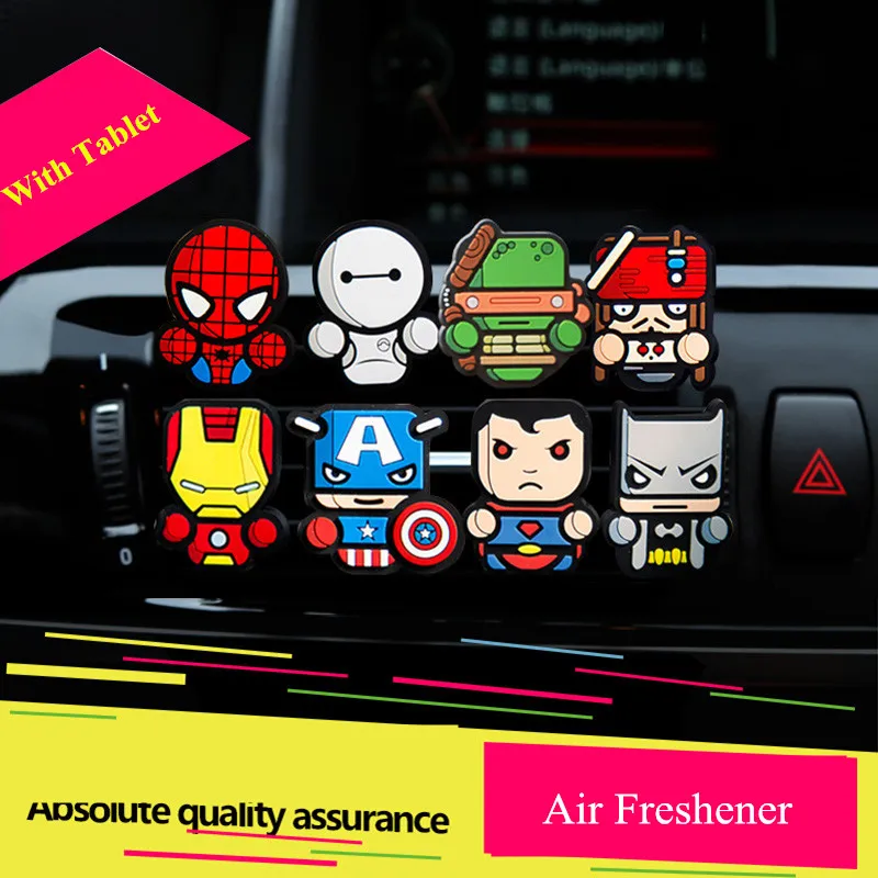 

1PC Car Perfume Air Freshener Vent Outlet Clip Cartoon Auto Air Vent Solid Fragrance The Avengers Star Wars Air Conditioner