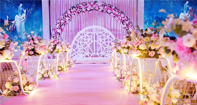 JAROWN Wedding Wrought Iron Wave Grid Props Activity Stage T Station Flower Arrangement Decor Wedding DIY Home Party Decorations (10)