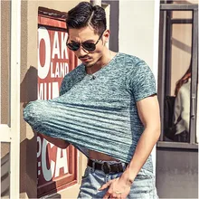 T Shirt Men short sleeves New Brand 2017 summer Men’s Brand Clothing Casual Slim O-neck stripe T shirt Male Tees M-XXXL