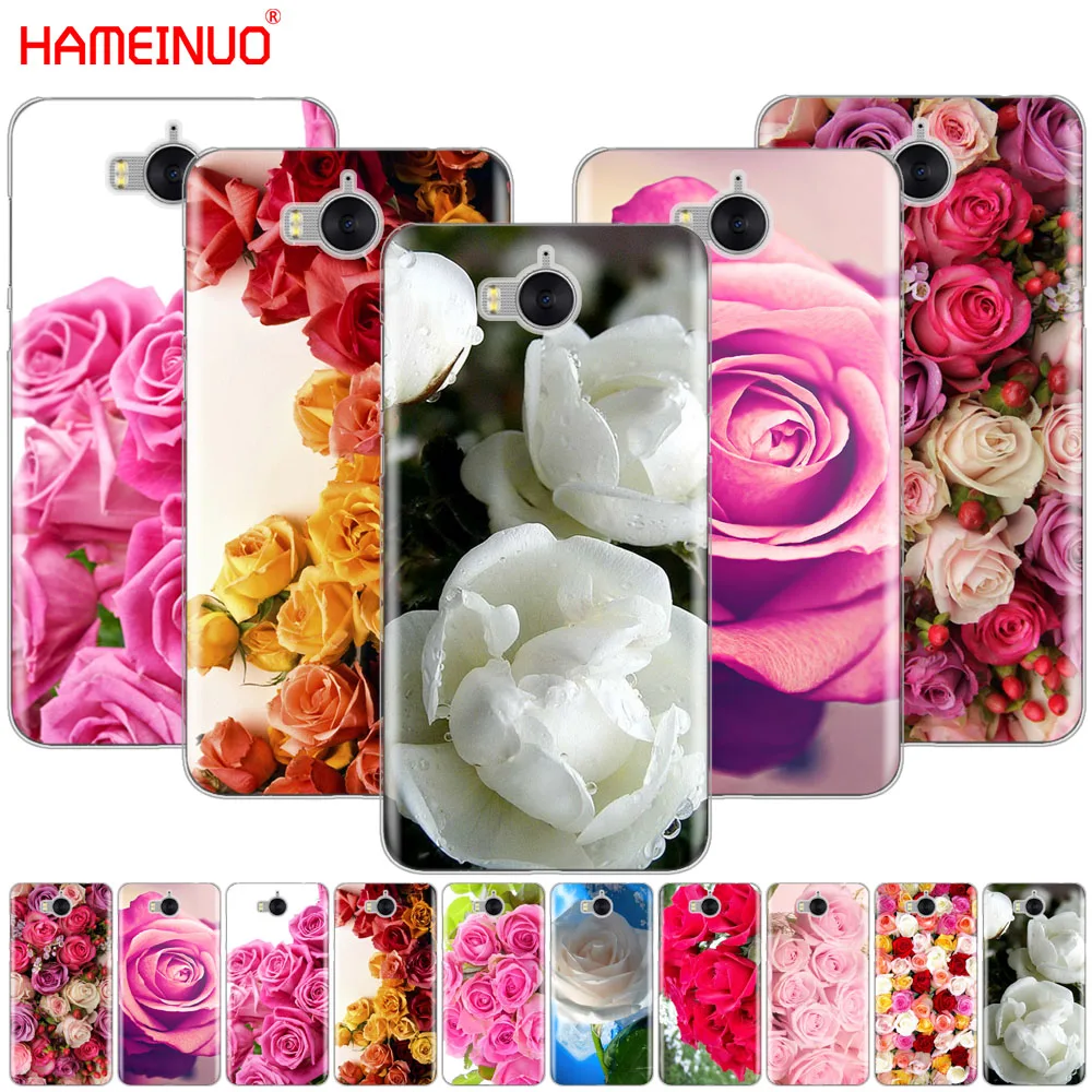 

HAMEINUO pink rose Flowers cell phone Cover Case for huawei honor 3C 4X 4C 5C 5X 6 7 Y3 Y6 Y5 2 II Y560 2017