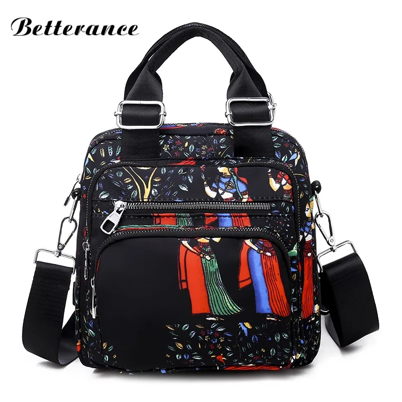 

Multi-Use Teenage Girls Mini Backpack Nylon flower Print Shoulder Crossbody Bags Casual Women Backpack Mochilas Mujer 2019