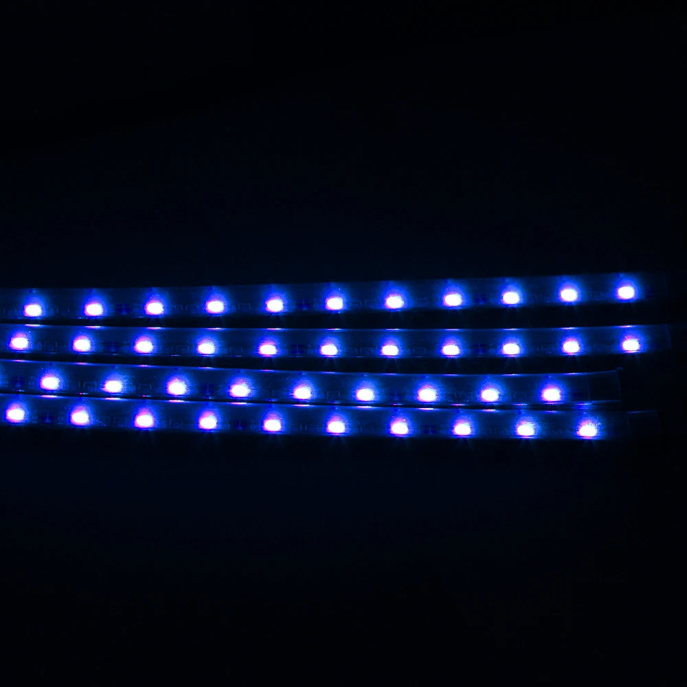 Автомобильный RGB светодиодный ленточный светильник для стайлинга автомобиля, декоративные автомобильные атмосферные лампы, автомобильный интерьерный светильник, беспроводной пульт дистанционного управления/Голосовое управление