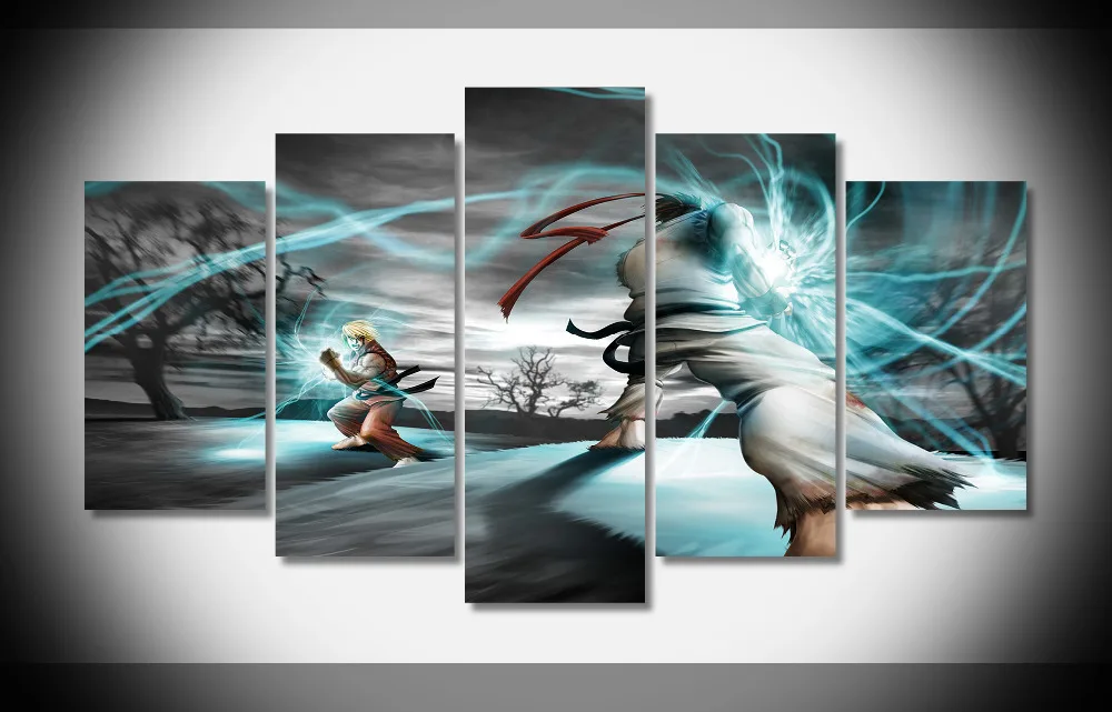 

7458 street fighter ryu vs ken Poster Framed Gallery wrap art print home wall decor wall picture Already to hang digital print
