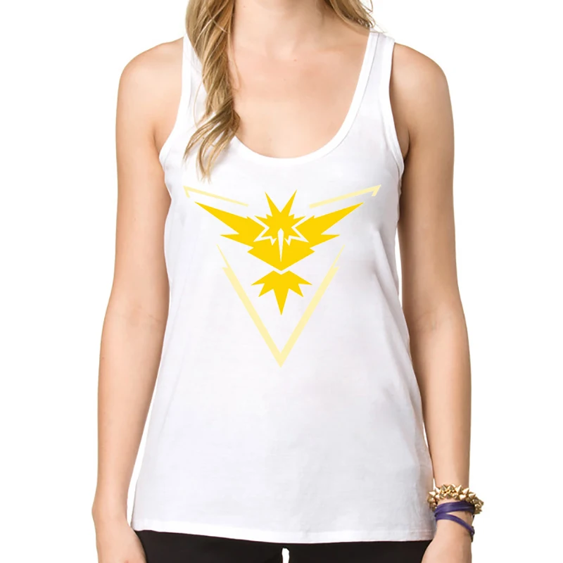 2018 новые женские майки с принтом Pokemon Go Team Valor/Mystic/Instinct майка логотипом команды