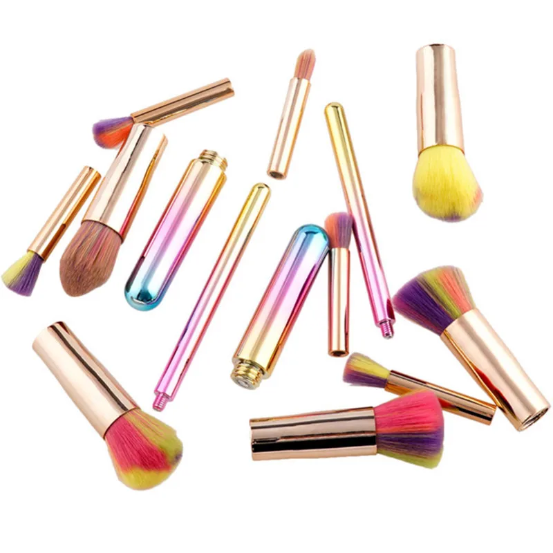 Gradient Glitter Makeup Brushes with Rotable Handle Beauty ...