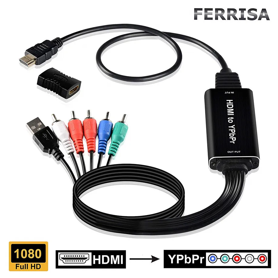 20 компл. HDMI к YPbPr кабель 5RCA RGB конвертер адаптер Поддержка 4K Видео Аудио для DVD PSP Xbox