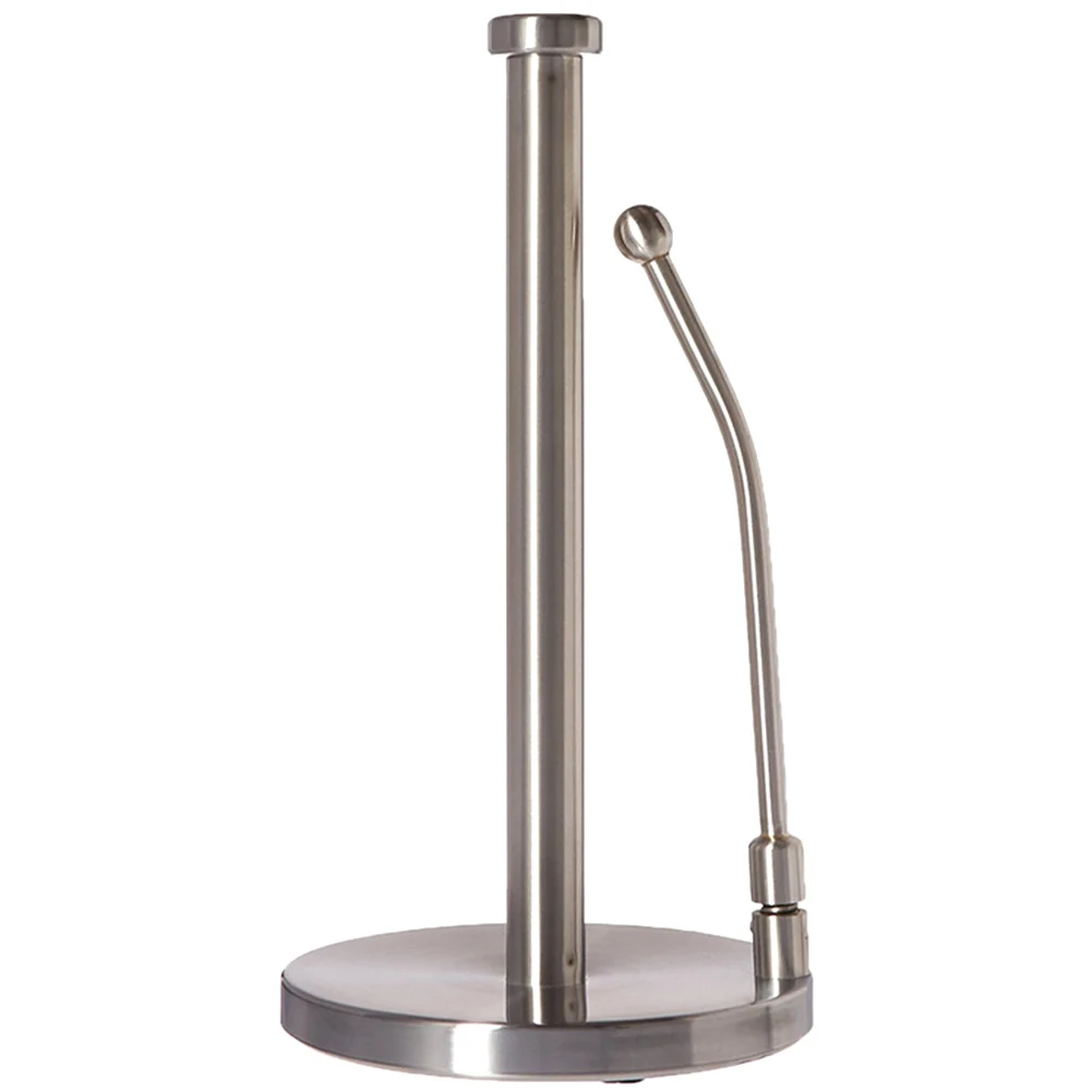

Stainless Steel Vertical Tissue Paper Towel Holder Heavy Base Stable Functional Non-Slip Kitchen Tool Free-Standing