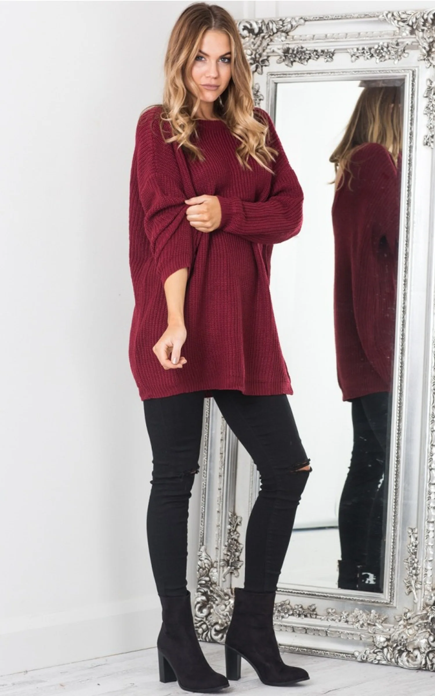 

Autumn Style Striped Dress New Knitted Casual Wild Solid Color Loose Long Sleeve V-Neck Long Sweater Cute Straight Knit Clothes
