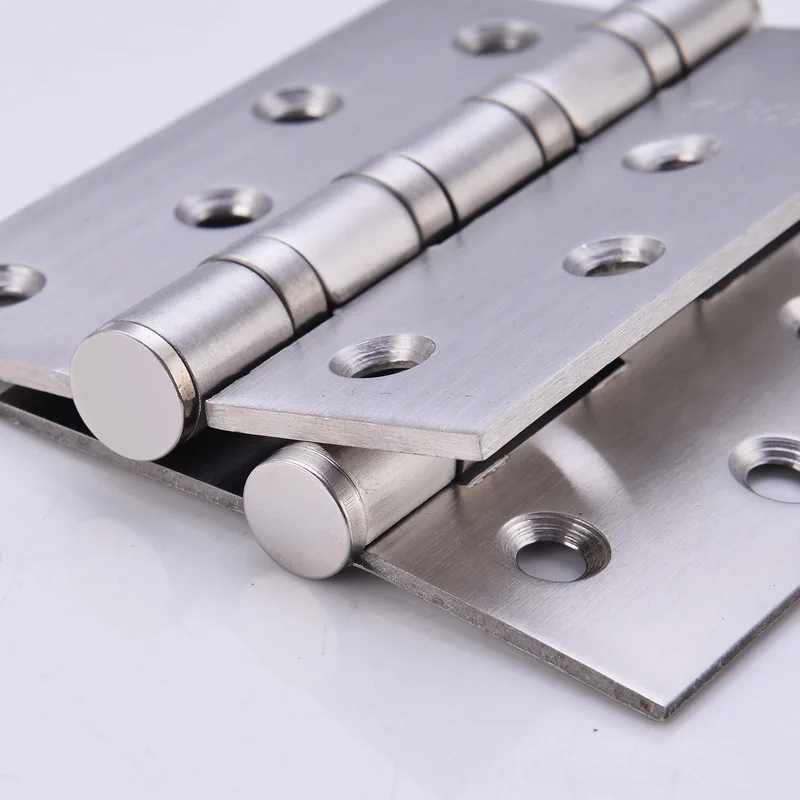 2pcs/lot stainless steel flat hinge hinge mute bearing 4 inch hinge door folding interior door hardware accessories hinge