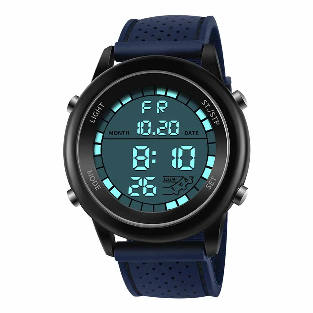 C Men Electronic Wrist Watches Waterproof Dual Display Analog Digital LED sport watch Electronic digital Watch gifts Men's wrist - Цвет: C
