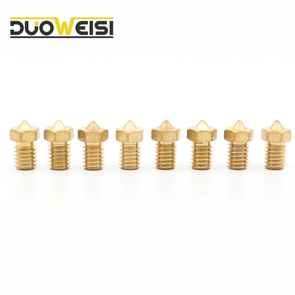 M6 3D Printer Brass Nozzle 0.2/0.3/0.4/0.5/0.6/0.8/1mm For E3D V6/V5 J-Head for 3mm Filamnet Extruder nozzles .WHOLESALE .