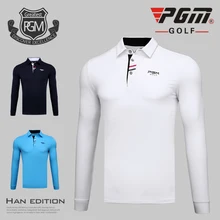 Высокое качество PGM Гольф спортивная мужчины с длинными рукавами Футболки весна и осень Гольф одежда Дышащие Удобные Рубашки