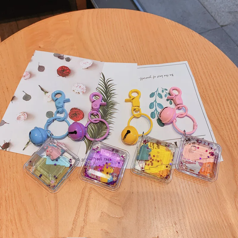

Fashion Car Keychain Creative Cute Unicorn Starry Liquid Crystal Quicksand Sequin Key Ring Bag Pendant for Women Bag Key Chain