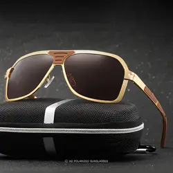 Металлический каркас площади с поляризационным покрытием солнцезащитные очки Для мужчин Uv400 солнцезащитные очки Новые мужские очки для