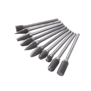 

10pcs/set 1/8" Shank Tungsten Carbide Milling Cutter Rotary Engraving Bit Tool