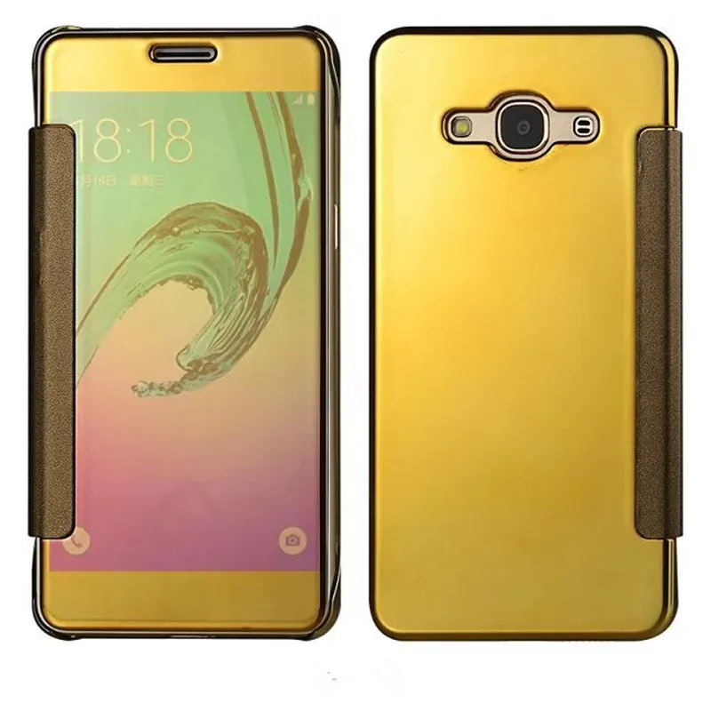 Luxury J5 Gold Plating Mirror Flip Case For Samsung Galaxy J5 2015 J7