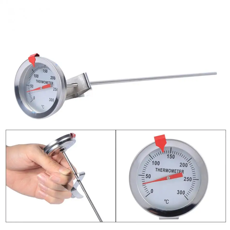

VBESTLIFE Food Probe Thermometer 12" Long Stainless Steel Probe Thermometer with Clip Oven BBQ Milk Food Meat Cooking Gauge