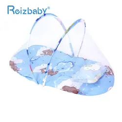 Reizbaby большой Портативный складная кроватка для младенца сетей с подушкой открытый Мягкий хлопок кровати матрац легкий детская кроватка