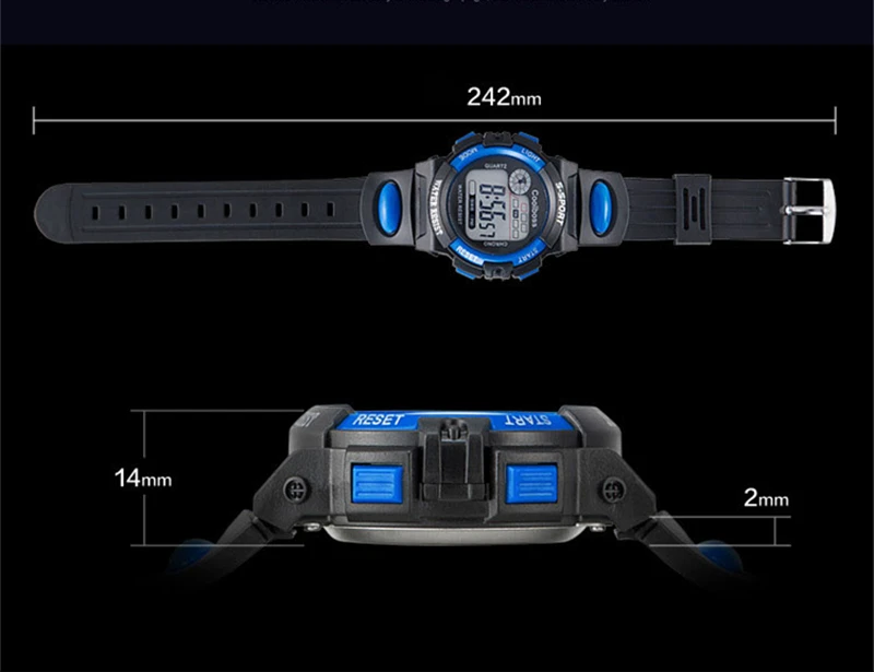 Детские электронные часы водостойкие спортивные детские часы резиновый ремешок для часов светодиодный дисплей наручные часы для
