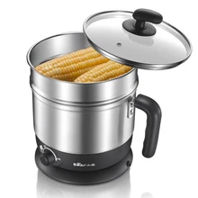 Bear Многофункциональные бытовые электрические сковороды мини-общежития Горячая кастрюля для приготовления пищи многофункциональная электрическая плита DRG-C123