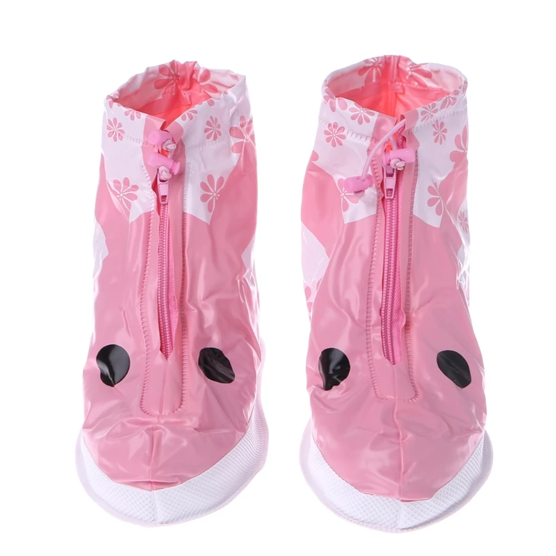 EYKOSI Pink rabbit Reusable Children Waterproof Raining Boots Shoes Cover Wear Proof Anti Slip 