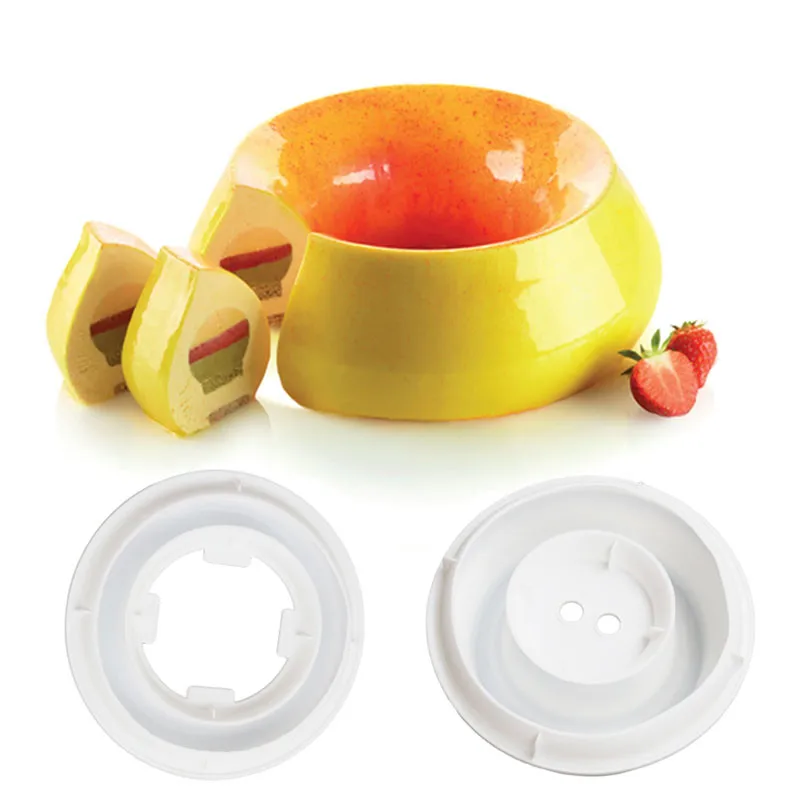

1 Set Silicone Molds Round Kit Flame Shaped Smooth Cover For Sponge Cake Decorating Tools Gelato Dessert Baking Mold Pan Mould