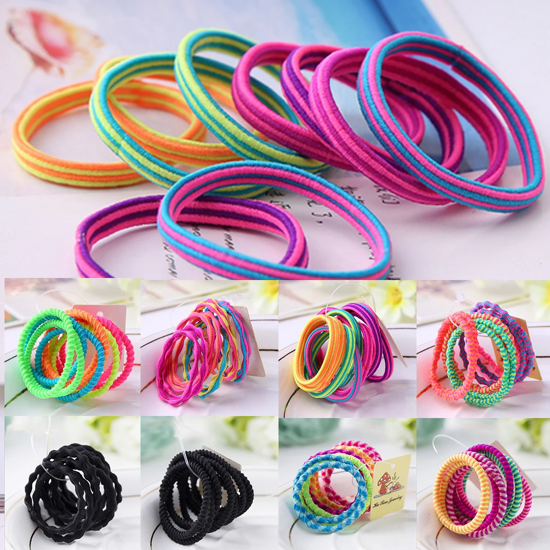 Colorful Child Kids Hair Holders Cute Rubber Hair Band Elastics Accessories Girl Charms Tie Gum