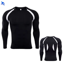 Рукав реглан Лоскутная Беговая футболка для мужчин компрессионный комплект для фитнеса футболки черные топы быстросохнущая дышащая спортивная одежда