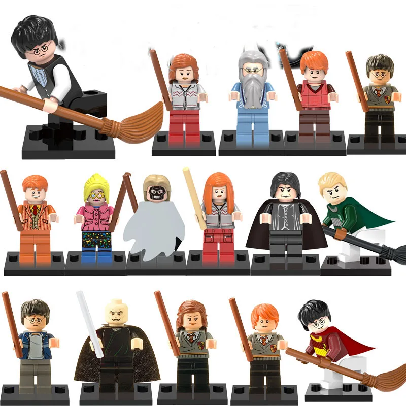 LEGOINGLYS Harry Potter Models Figures Hermione Jean Granger Ron Weasley Lord Voldemort Building Blocks DIY Toys